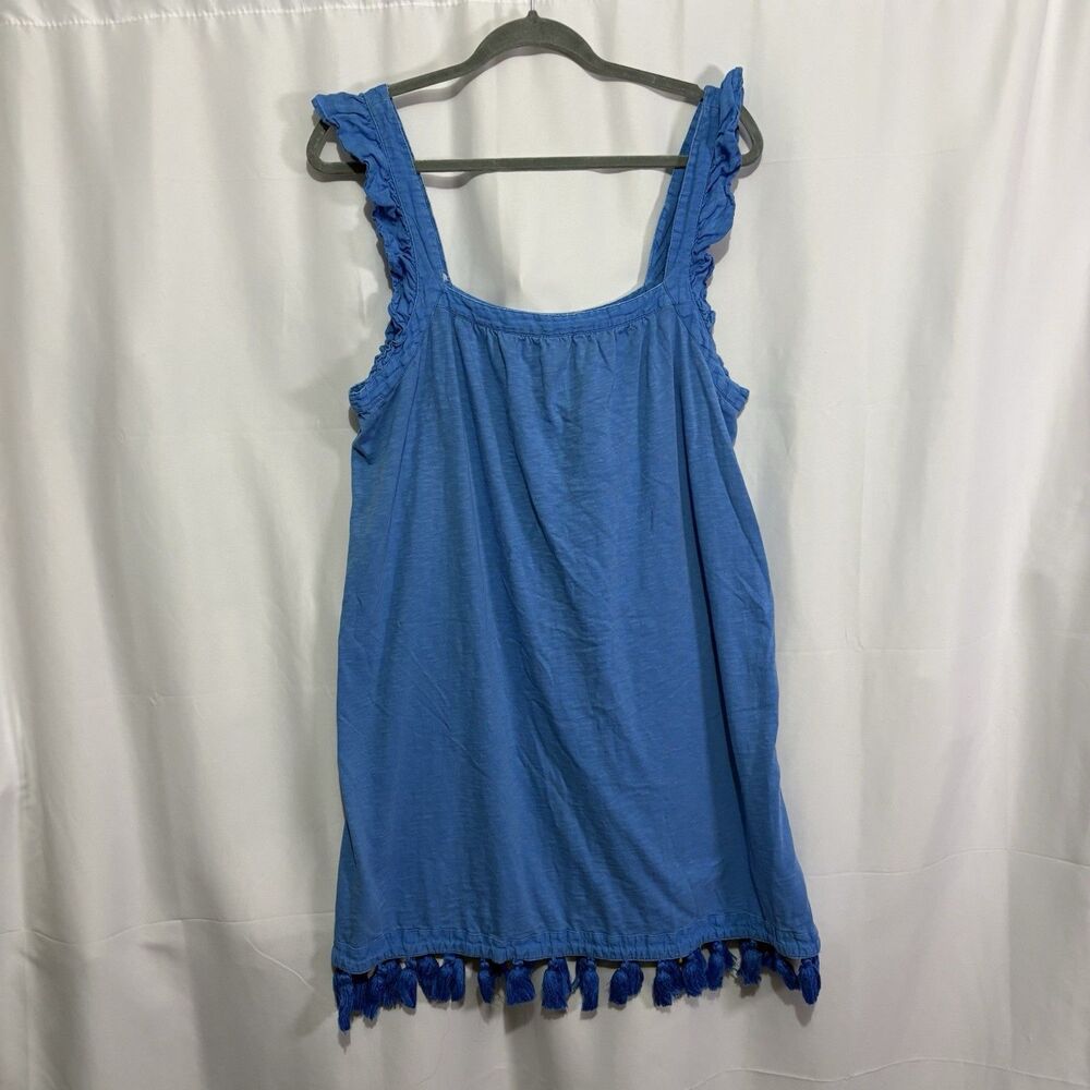 Vineyard‎ Vines Tassel Shift Mini Dress Blue Large Coverup Beach Preppy Nautical